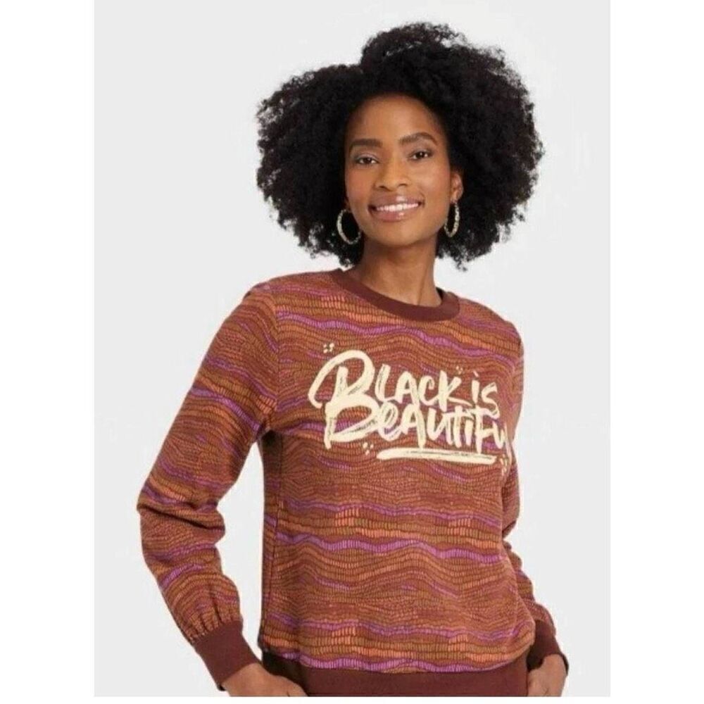 Black is beautiful sweater pull over crewneck sweatshirt target size XL
